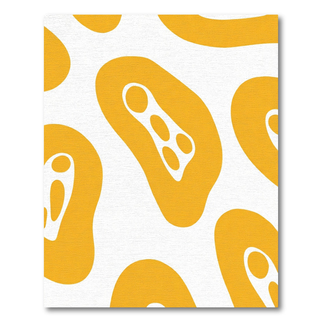 Golden Organic Blob Abstract Rug