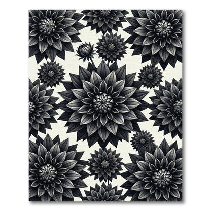 Monochromatic Dahlia Garden Arrangement Rug