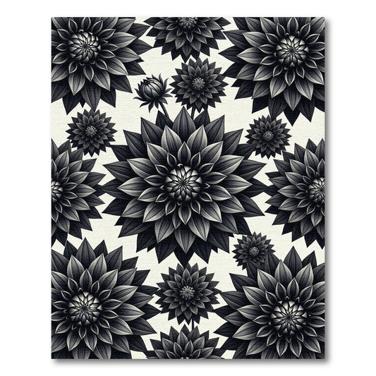 Monochromatic Dahlia Garden Arrangement Rug