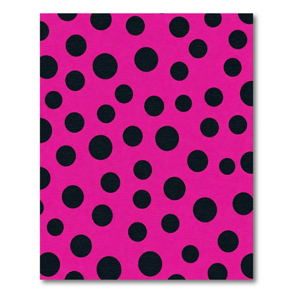 Pink Black Polka Dot Scatter Rug