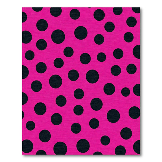 Pink Black Polka Dot Scatter Rug