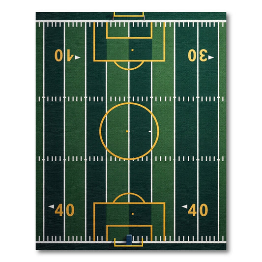 Green Turf Soccer Field Lines Rug