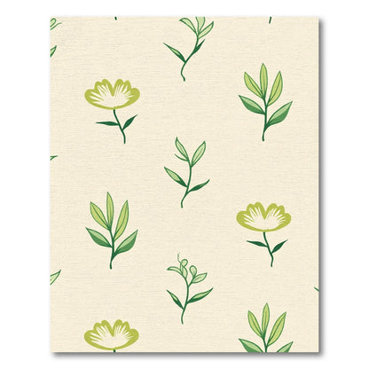 Green Leafy Floral Botanical Arrangement Rug