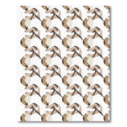 Abstract Geometric Ochre Forms Rug