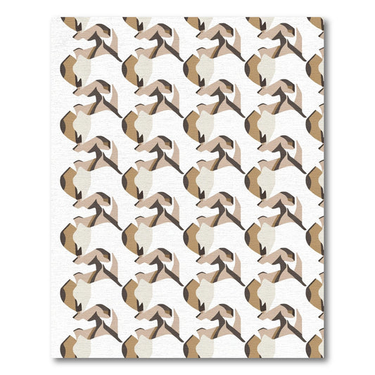 Abstract Geometric Ochre Forms Rug