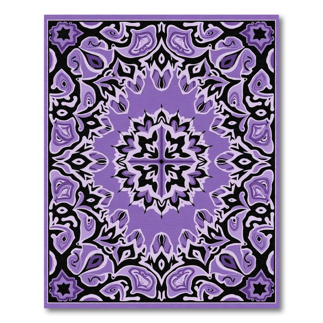 Lilac Paisley Mandala Abstract Rug