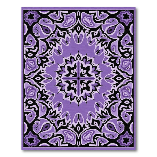 Lilac Paisley Mandala Abstract Rug