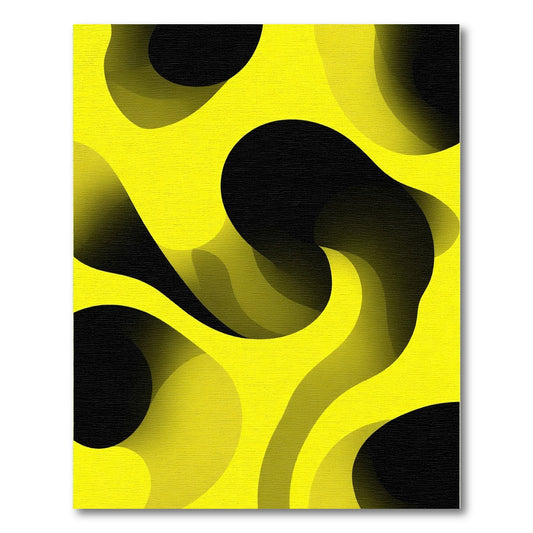 Vivid Yellow Fluid Abstract Rug