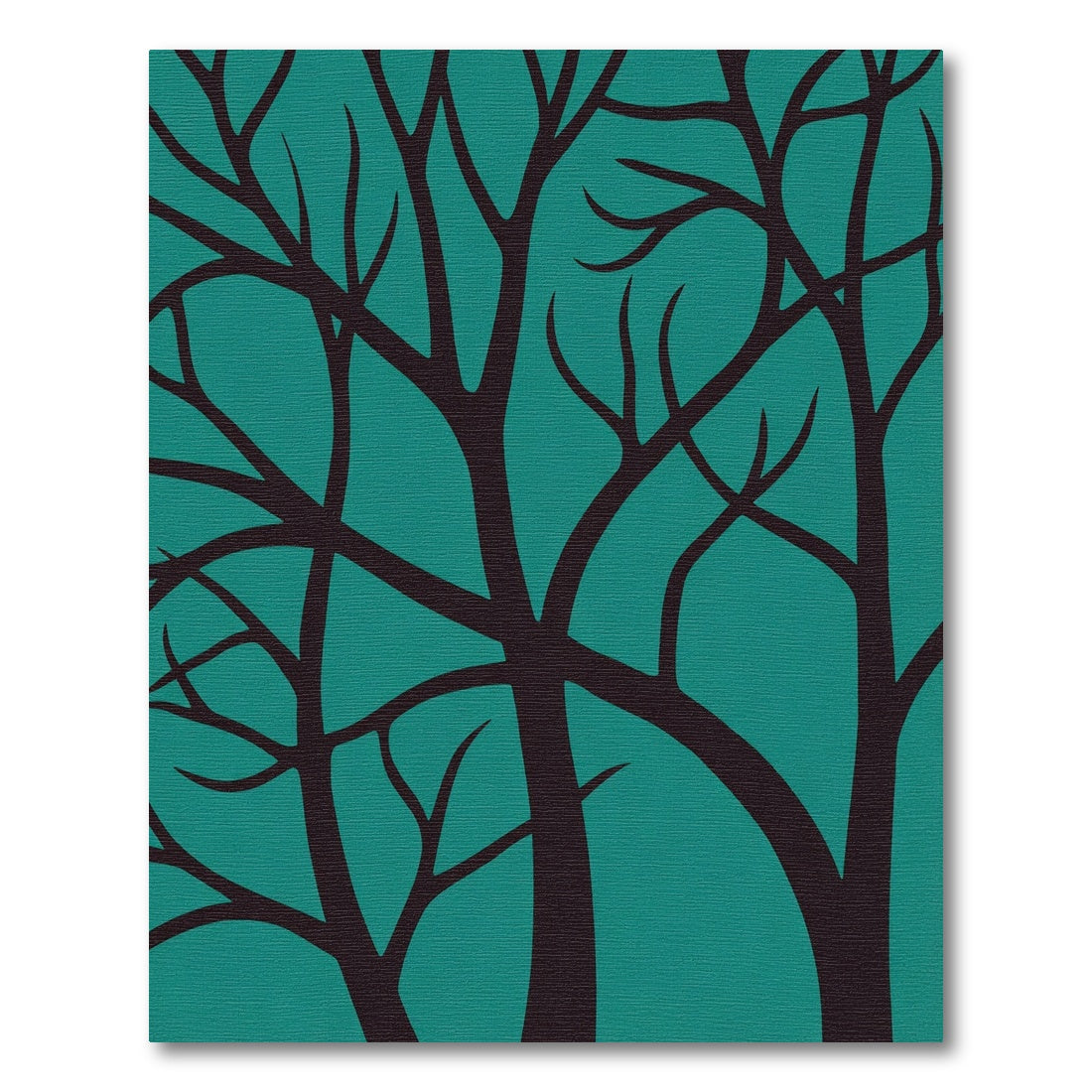 Dark Teal Branch silhouette Art Rug