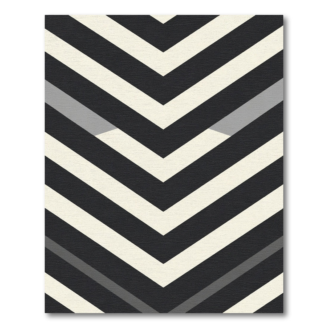 Modern Black White Gray Chevron Rug