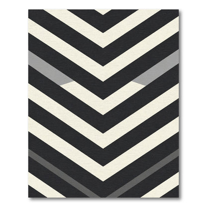 Modern Black White Gray Chevron Rug