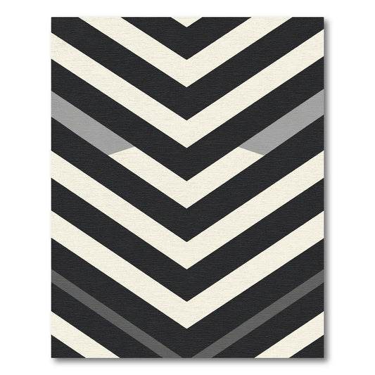 Modern Black White Gray Chevron Rug