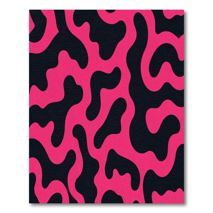 Fuchsia Swirl Abstract Organic Rug