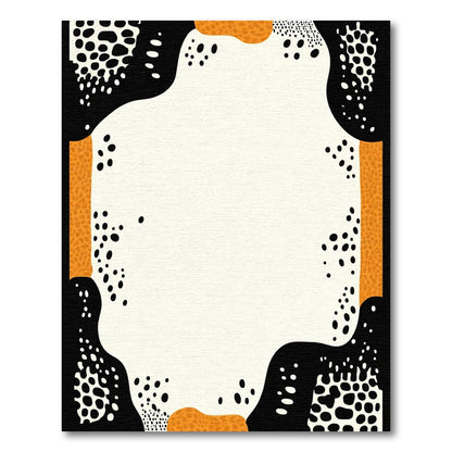 Abstract Ochre Black Dot Collage Rug