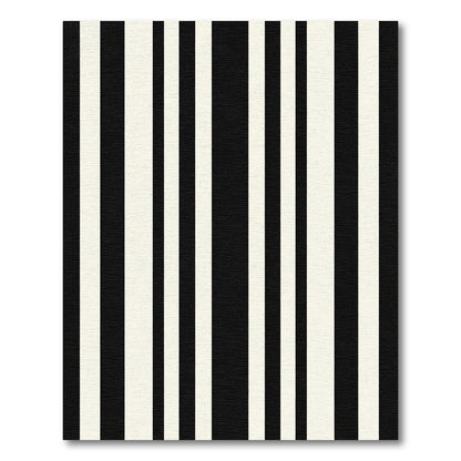 Bold Black Cream Vertical Stripes Rug