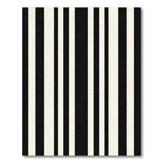Bold Black Cream Vertical Stripes Rug