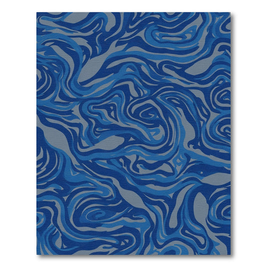 Bold Blue Marble Swirl Rug