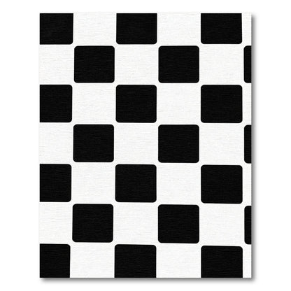 Monochromatic Checkerboard Square Composition Rug