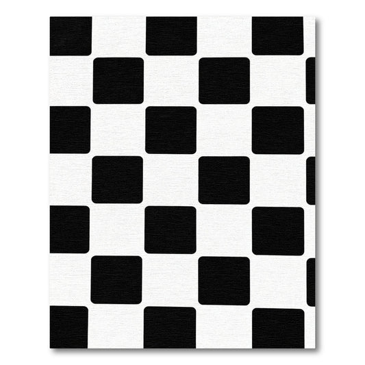 Monochromatic Checkerboard Square Composition Rug