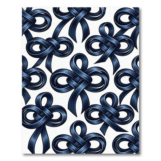 Midnight Blue Ribbon Knot Interlace Rug