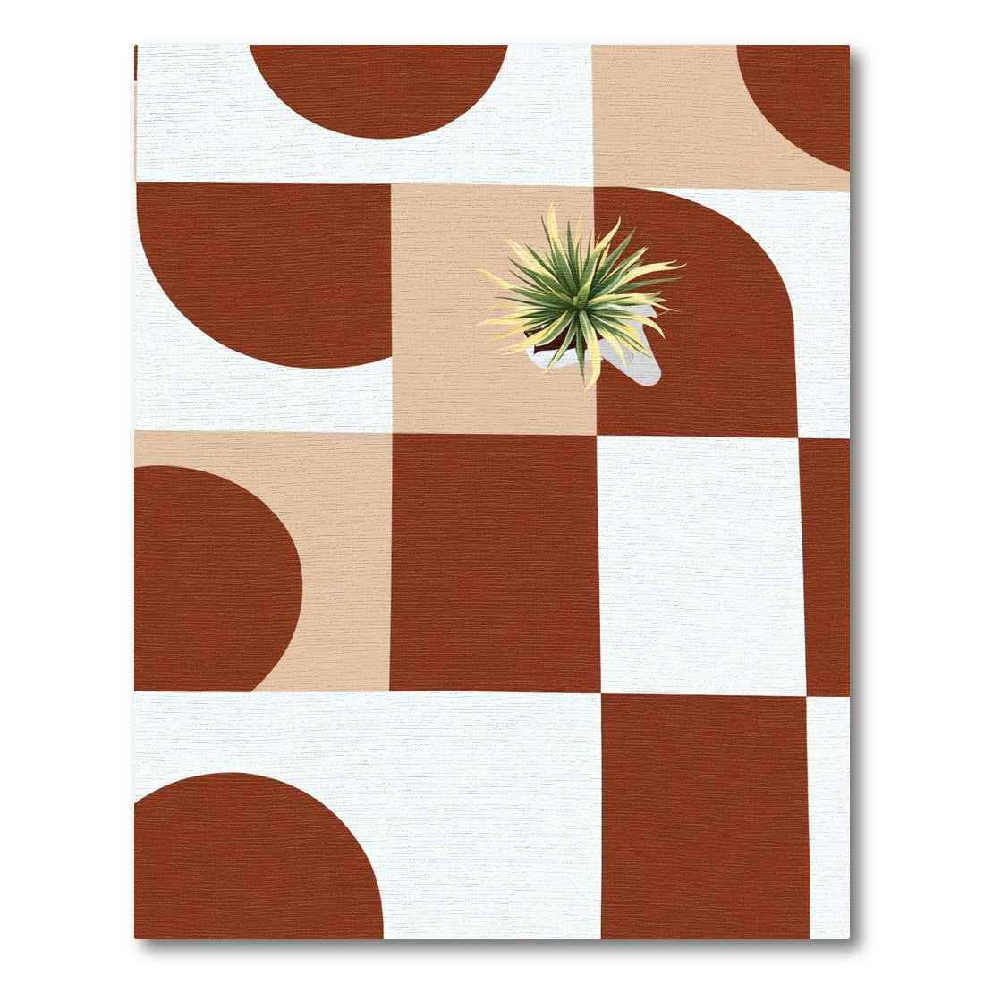 Terracotta Arch Squares Composition Rug