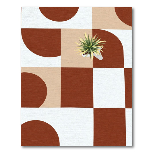Terracotta Arch Squares Composition Rug