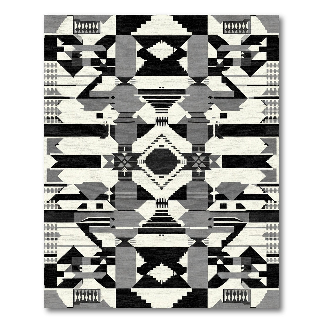 Monochrome Geometric Tribal Bazaar Rug