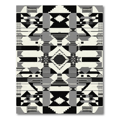 Monochrome Geometric Tribal Bazaar Rug
