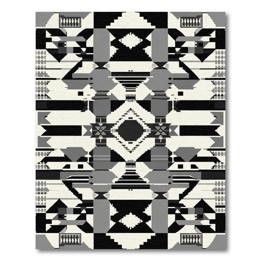 Monochrome Geometric Tribal Bazaar Rug