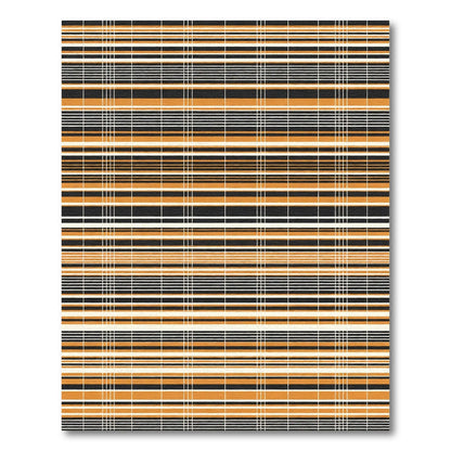 Orange Black White Stripe Grid Rug