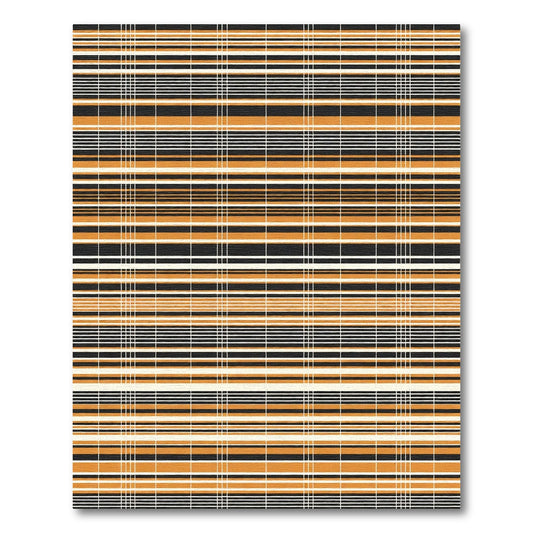 Orange Black White Stripe Grid Rug