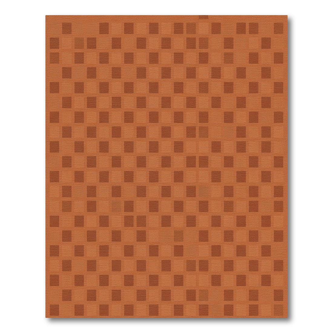 Terracotta Brick Grid Rug