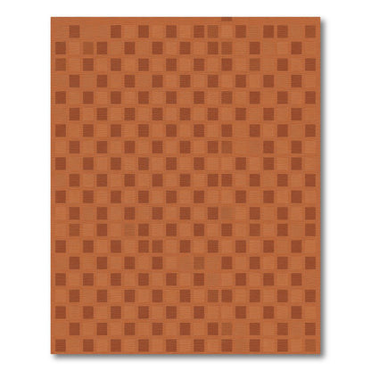 Terracotta Brick Grid Rug