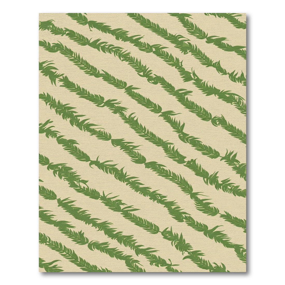 Green Fern Diagonal Garland Rug