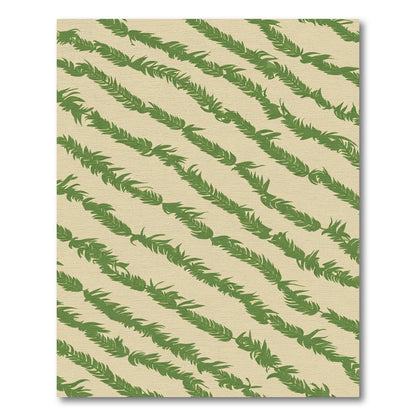 Green Fern Diagonal Garland Rug