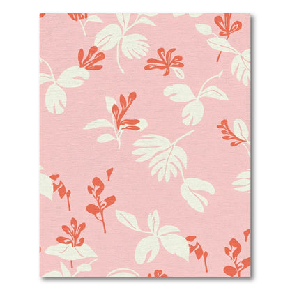 Blush Coral Botanical Cluster Rug