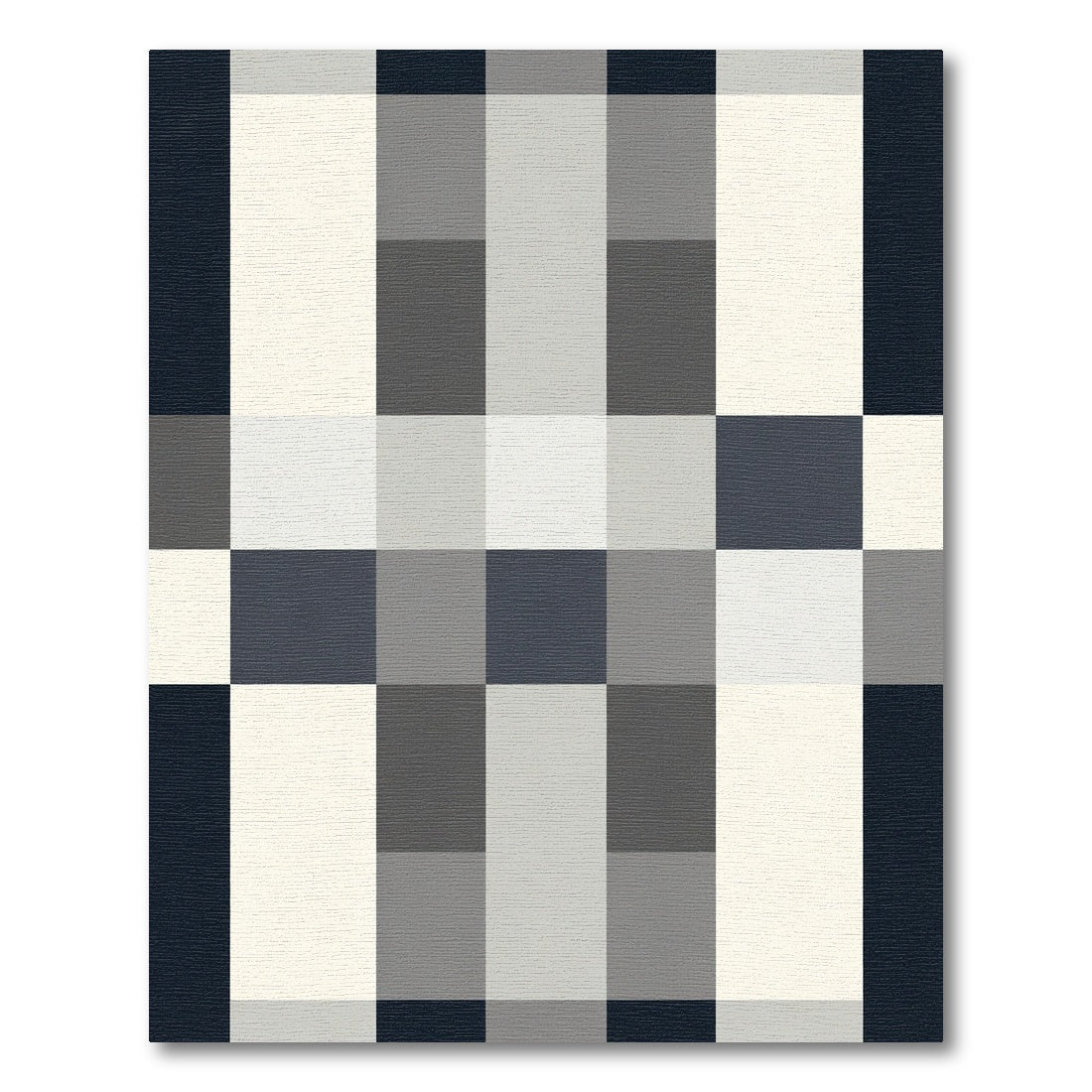 Modern Abstract Black White Buffalo Check Rug
