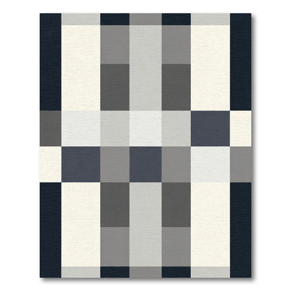 Modern Abstract Black White Buffalo Check Rug