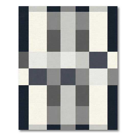 Modern Abstract Black White Buffalo Check Rug