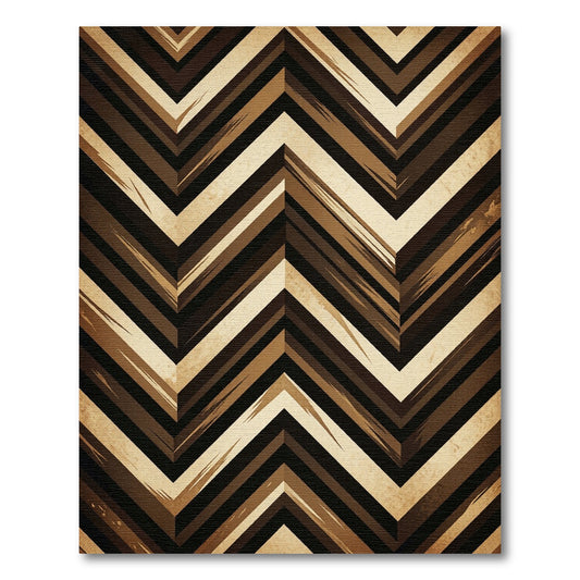 Earthy Brown Chevron Striped Rug
