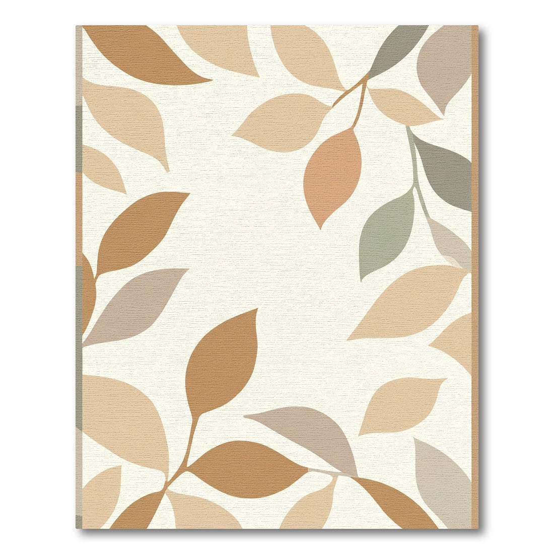 Earthy Tone Abstract Leaf Branches Rug