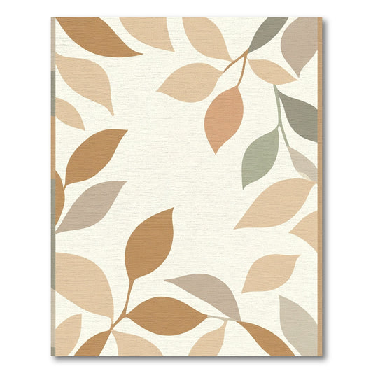 Earthy Tone Abstract Leaf Branches Rug