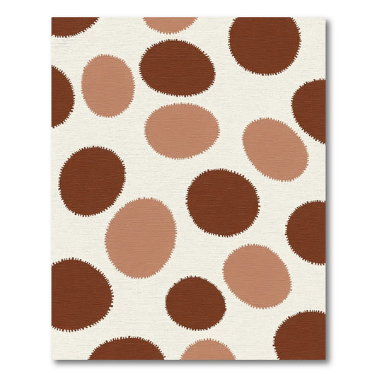 Retro Tan Speckled Circles Rug
