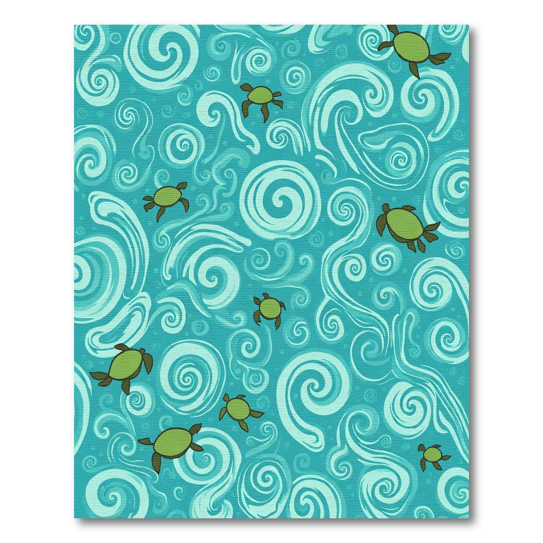 Green Turtle Ocean Swirl Rug