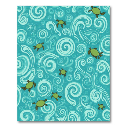 Green Turtle Ocean Swirl Rug
