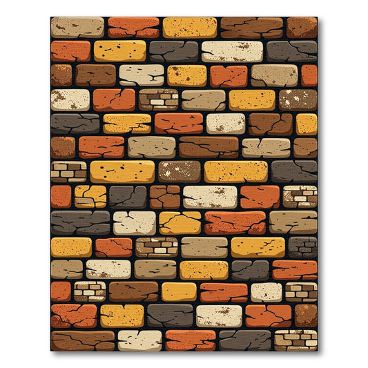 Earthy Rustic Brick Texture Rug