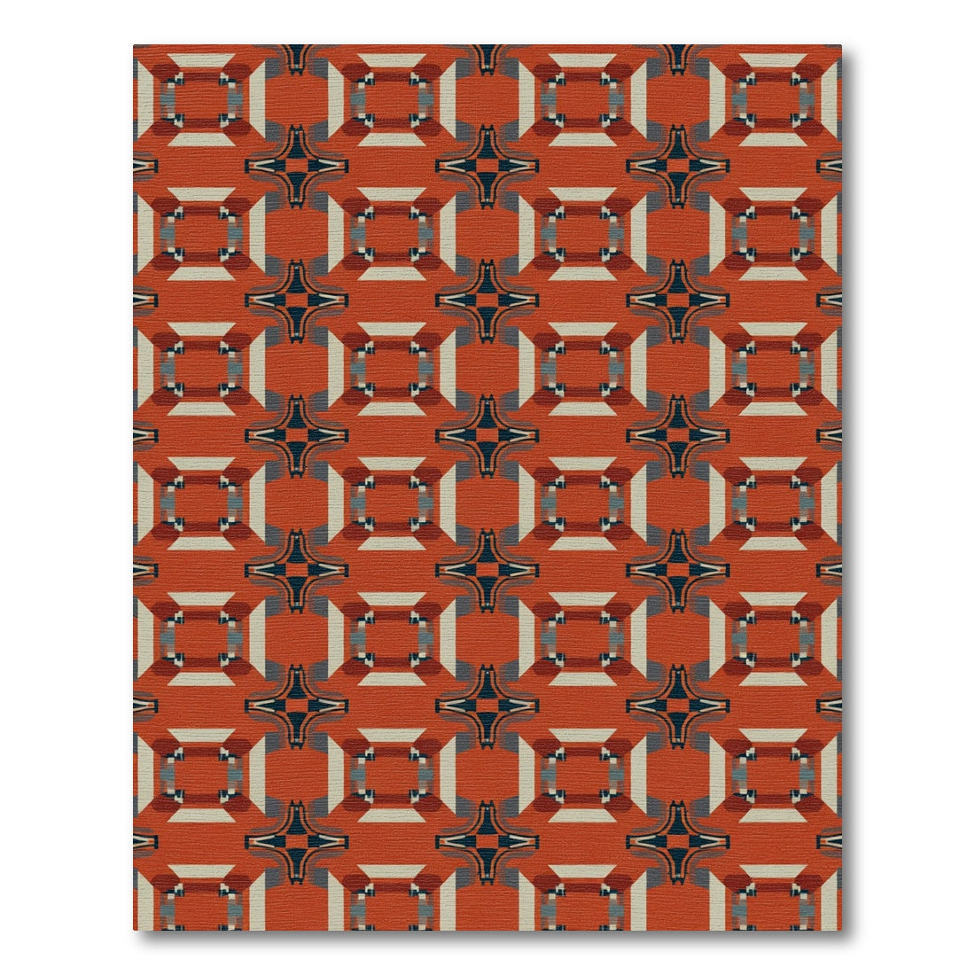 Crimson Modern Geometric Overlay Rug