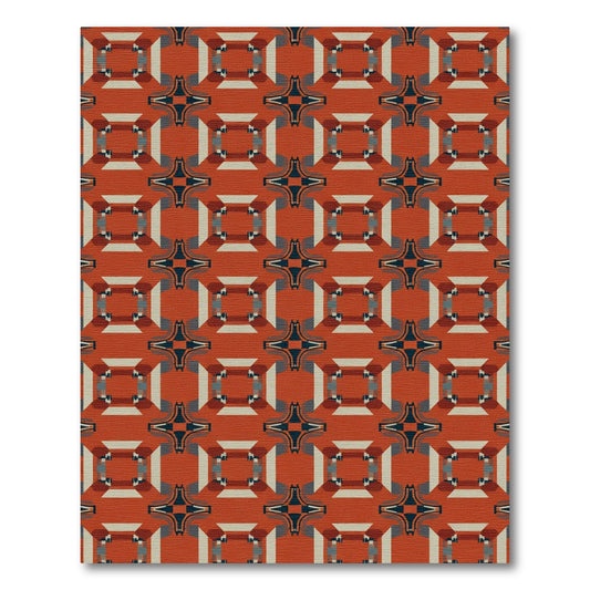Crimson Modern Geometric Overlay Rug