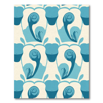 Aqua Swirl Tiled Organic Forms Rug