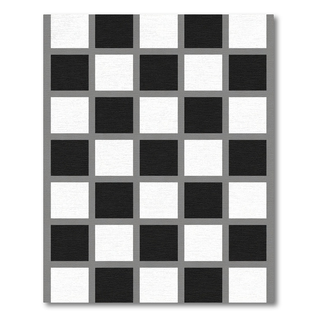 Classic Black White Grid Squares Rug